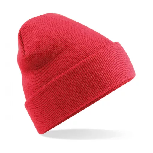 Uniszex téli sapka Beechfield Original Cuffed Beanie Egy méret, Korall