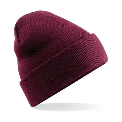 Uniszex téli sapka Beechfield Original Cuffed Beanie Egy méret, Burgundi