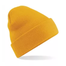Uniszex téli sapka Beechfield B45 Original Cuffed Beanie Egy méret, Mustársárga