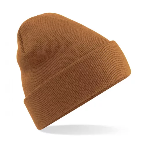 Uniszex téli sapka Beechfield Original Cuffed Beanie Egy méret, Karamell