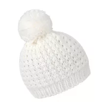 Női kötött sapka Result Caps Flute Pom Pom Hat Egy méret, Elefántcsont