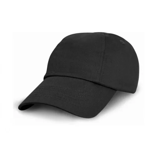 Gyerek sapka Result Caps Junior Low Profil Cotton Cap Egy méret, Fekete