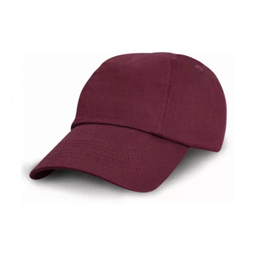 Gyerek sapka Result Caps Junior Low Profil Cotton Cap Egy méret, Burgundi vörös