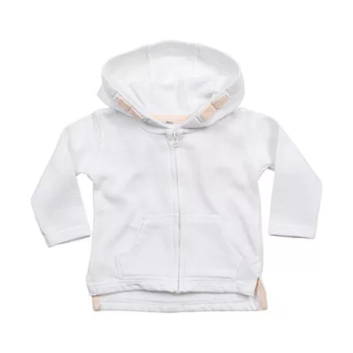 Gyerek kapucnis hosszú ujjú kabát BabyBugz Baby Hoodie 4-5 yrs, Fehér