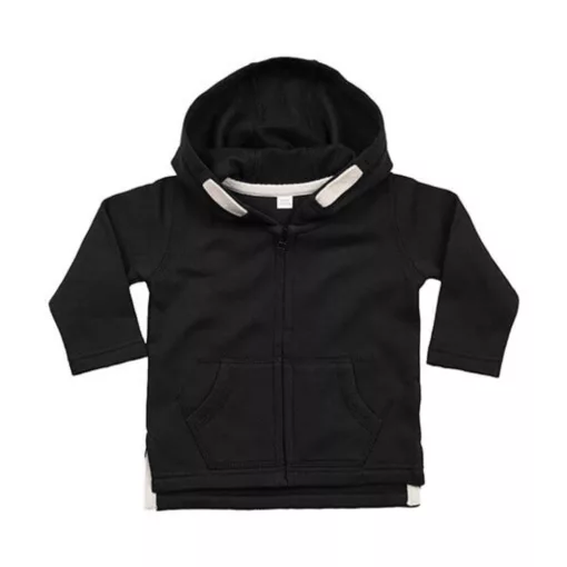 Bébi Kabát Kapucnis Hosszú ujjú BabyBugz Baby Hoodie -18-24 hónapos, Fekete