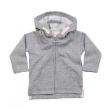 Gyerek kapucnis hosszú ujjú kabát BabyBugz Baby Hoodie 4-5 yrs, Heather Grey Melange