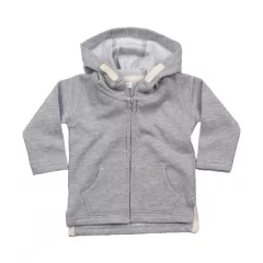 Gyerek kapucnis hosszú ujjú kabát BabyBugz Baby Hoodie 4-5 yrs, Heather Grey Melange