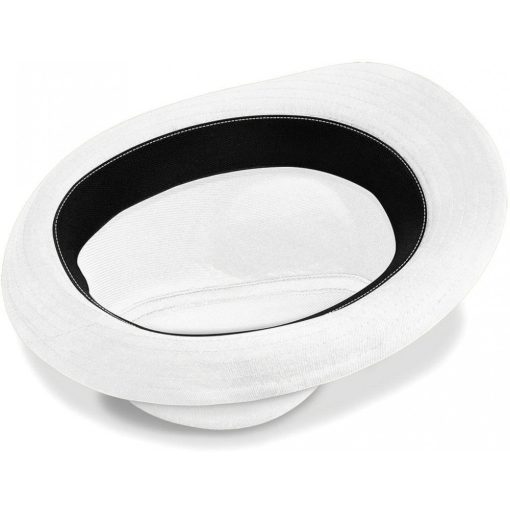 Női kalap Beechfield Fedora L/XL, Fehér/Fekete