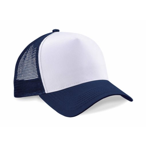 Uniszex sapka Beechfield Snapback Trucker - One Size, Sötétkék (navy)/Fehér
