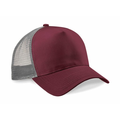 Uniszex sapka Beechfield Snapback Trucker - One Size, Burgundi/Szürke