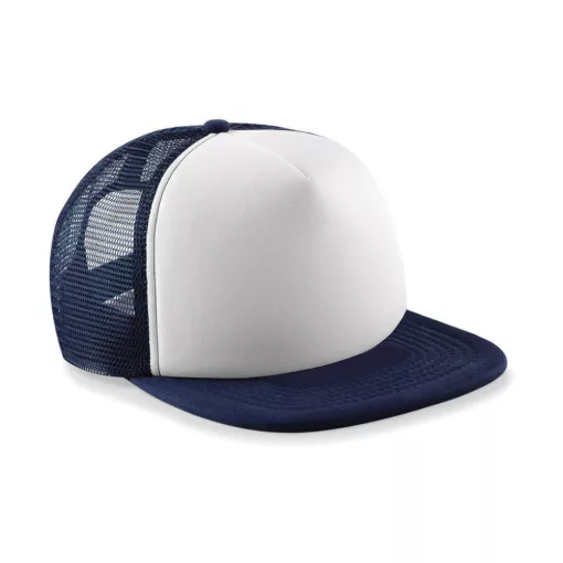 Gyerek sapka Beechfield Junior Vintage Snapback Trucker - One Size, Sötétkék (navy)/Fehér