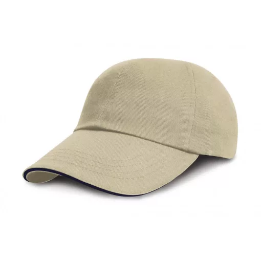 Gyerek sapka Result Caps Junior Brushed Cotton Cap Egy méret, Naturál/Sötétkék (navy)