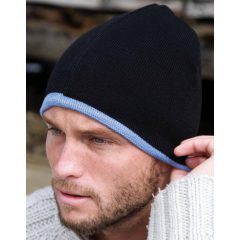 Férfi kötött sapka Result Caps Reversible Fashion Fit Hat Egy méret, Fekete/Sárga