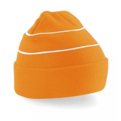 Uniszex téli sapka Beechfield Enhanced-Viz Knitted Hat Egy méret, Fluorescent Narancssárga