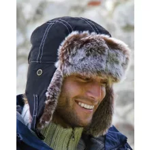 Uniszex téli Usánka sapka Result Caps Classic Sherpa Hat S, Jet Fekete