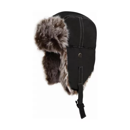 Uniszex téli Usánka sapka Result Caps Classic Sherpa Hat M, Jet Fekete