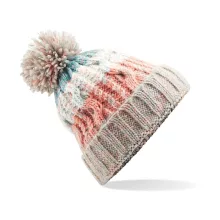 Uniszex téli kötött sapka Beechfield Corkscrew Pom Pom Beanie B486