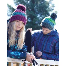 Uniszex téli kötött sapka Beechfield Corkscrew Pom Pom Beanie B486