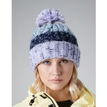 Uniszex téli kötött sapka Beechfield Corkscrew Pom Pom Beanie B486 Milkshake Mix