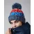   Uniszex téli kötött sapka Beechfield Corkscrew Pom Pom Beanie B486 Marine Splash