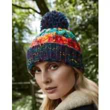 Uniszex téli kötött sapka Beechfield Corkscrew Pom Pom Beanie B486 Lavender Fizz