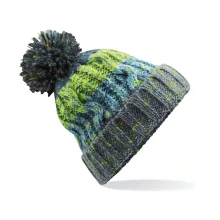 Uniszex téli kötött sapka Beechfield Corkscrew Pom Pom Beanie B486 Electric Grey