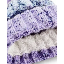 Uniszex téli kötött sapka Beechfield Corkscrew Pom Pom Beanie B486 Electric Grey