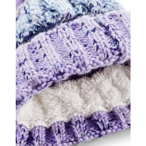 Uniszex téli kötött sapka Beechfield Corkscrew Pom Pom Beanie B486 Electric Grey