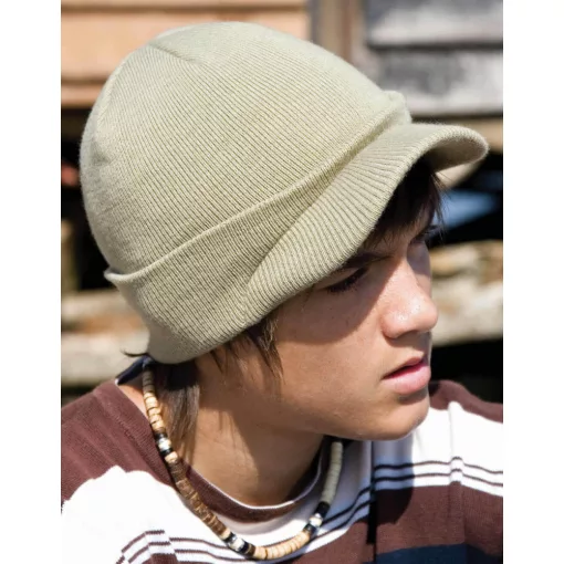 Gyerek kötött sapka Result Caps Youth Esco Army Knitted Hat Egy méret, Sötétkék (navy)