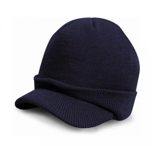 Gyerek kötött sapka Result Caps Youth Esco Army Knitted Hat Egy méret, Sötétkék (navy)