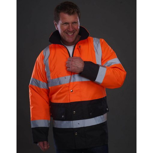 Uniszex fényvisszaverő ruha munkaruha Yoko Fluo 2 Tone Motorway Jacket M, Fluo Narancssárga/Söt