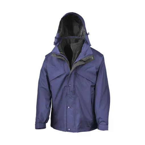 Uniszex Kabát Kapucnis  Result 3-in-1 Jacket with Fleece -2XL, Királykék