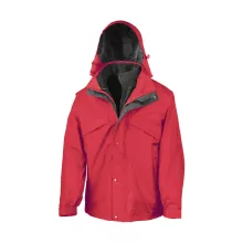 Uniszex Kabát Kapucnis  Result 3-in-1 Jacket with Fleece -2XL, Piros