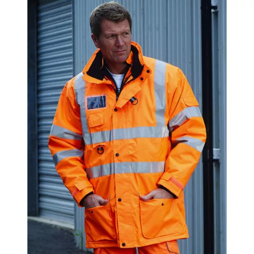 Férfi fényvisszaverő ruha munkaruha Yoko Fluo 7-in-1 Multifunctional Jacket S, Fluo Narancssárg
