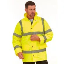 Férfi fényvisszaverő ruha munkaruha Yoko Fluo Classic Motorway Jacket 5XL, Fluo Narancs