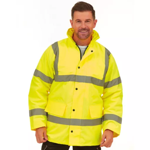 Férfi fényvisszaverő ruha munkaruha Yoko Fluo Classic Motorway Jacket L, Fluo Sárga