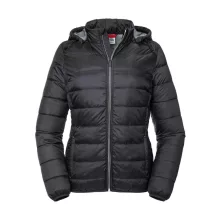 Női kapucnis hosszú ujjú kabát Russell Europe Ladies' Hooded Nano Jacket S, Fekete