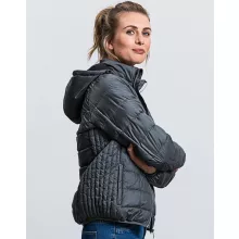 Női kapucnis hosszú ujjú kabát Russell Europe Ladies\' Hooded Nano Jacket L, Fekete