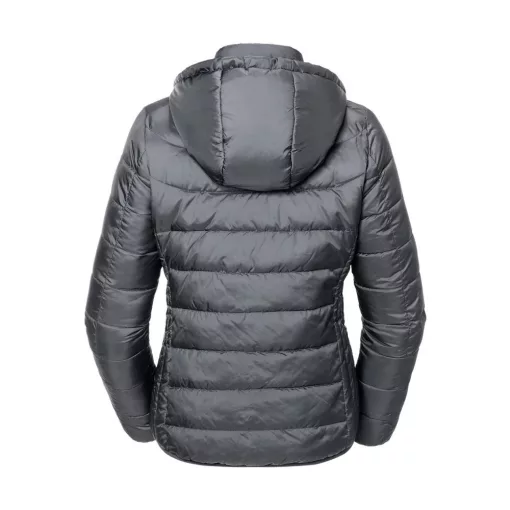 Női kapucnis hosszú ujjú kabát Russell Europe Ladies\' Hooded Nano Jacket 3XL, Vasszürke