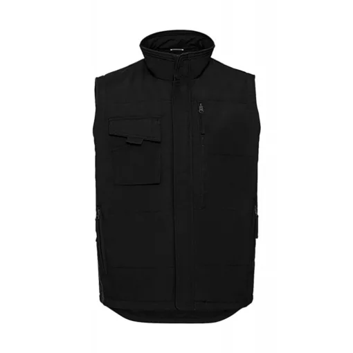 Férfi ujjatlan mellény munkaruha Russell Europe Heavy Duty Workwear Gilet XS, Fekete