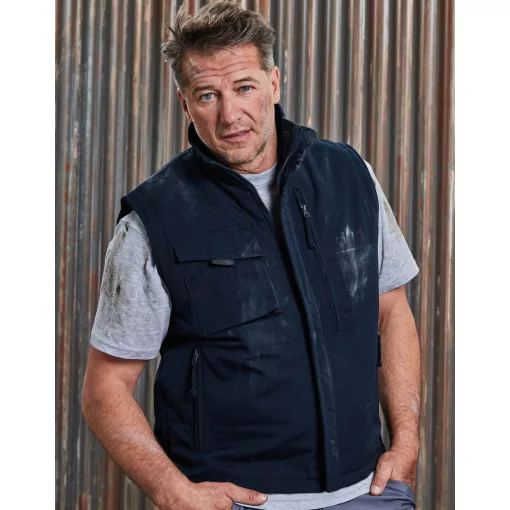 Férfi ujjatlan mellény munkaruha Russell Europe Heavy Duty Workwear Gilet M, Fekete
