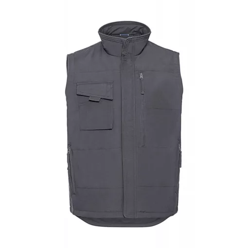 Férfi ujjatlan mellény munkaruha Russell Europe Heavy Duty Workwear Gilet L, Konvoj szürke