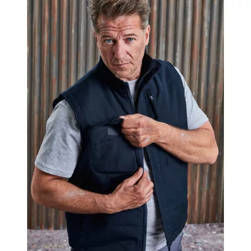 Férfi ujjatlan mellény munkaruha Russell Europe Heavy Duty Workwear Gilet L, Konvoj szürke