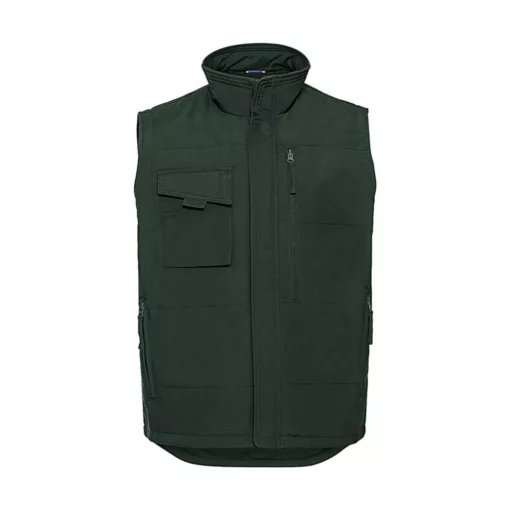 Férfi ujjatlan mellény munkaruha Russell Europe Heavy Duty Workwear Gilet S, Sötétzöld
