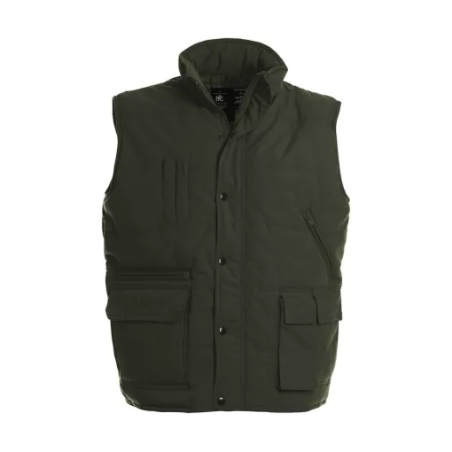 Uniszex ujjatlan mellény B and C Bodywarmer Explorer S, Oliva zöld