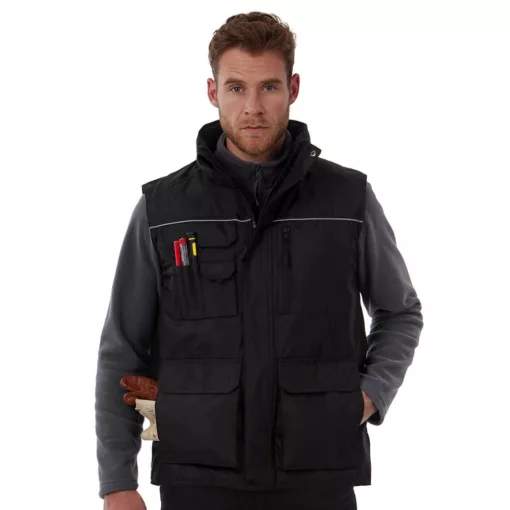 Férfi ujjatlan mellény munkaruha B and C Expert Pro Workwear Bodywarmer L, Barna