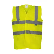Uniszex ujjatlan mellény Yoko Fluo Open Mesh Waistcoat L, Fluo Sárga