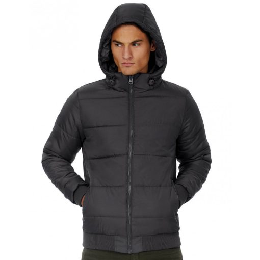 Férfi kapucnis hosszú ujjú kabát B and C Superhood/men Jacket XL, Fehér/Meleg Szürke