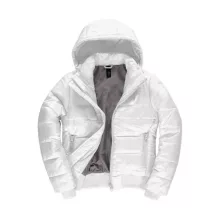 Női kapucnis hosszú ujjú kabát B and C Superhood/women Jacket XL, Fehér/Meleg Szürke
