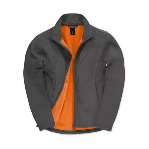 Férfi hosszú ujjú Softshell B and C ID.701 Softshell Jacket XL, Sötét Szürke/Neon Narancs
